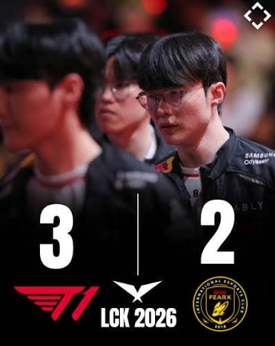 T1 reverse sweep BNK FEARX 3-2 upang umusad sa LCK 2026 playoffs