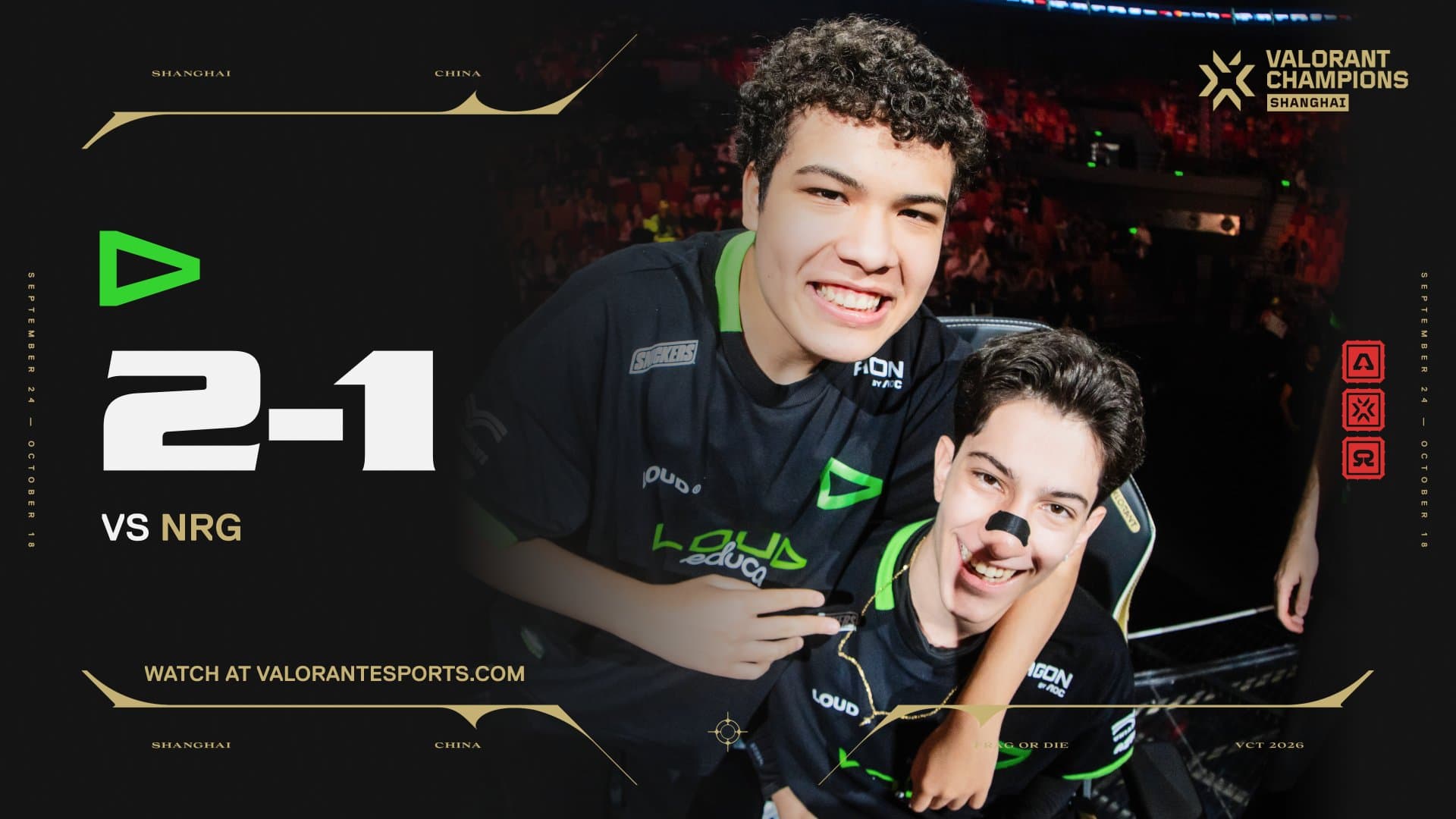 LOUD derrotou NRG para alcançar a final da chave superior dos VALORANT Champions