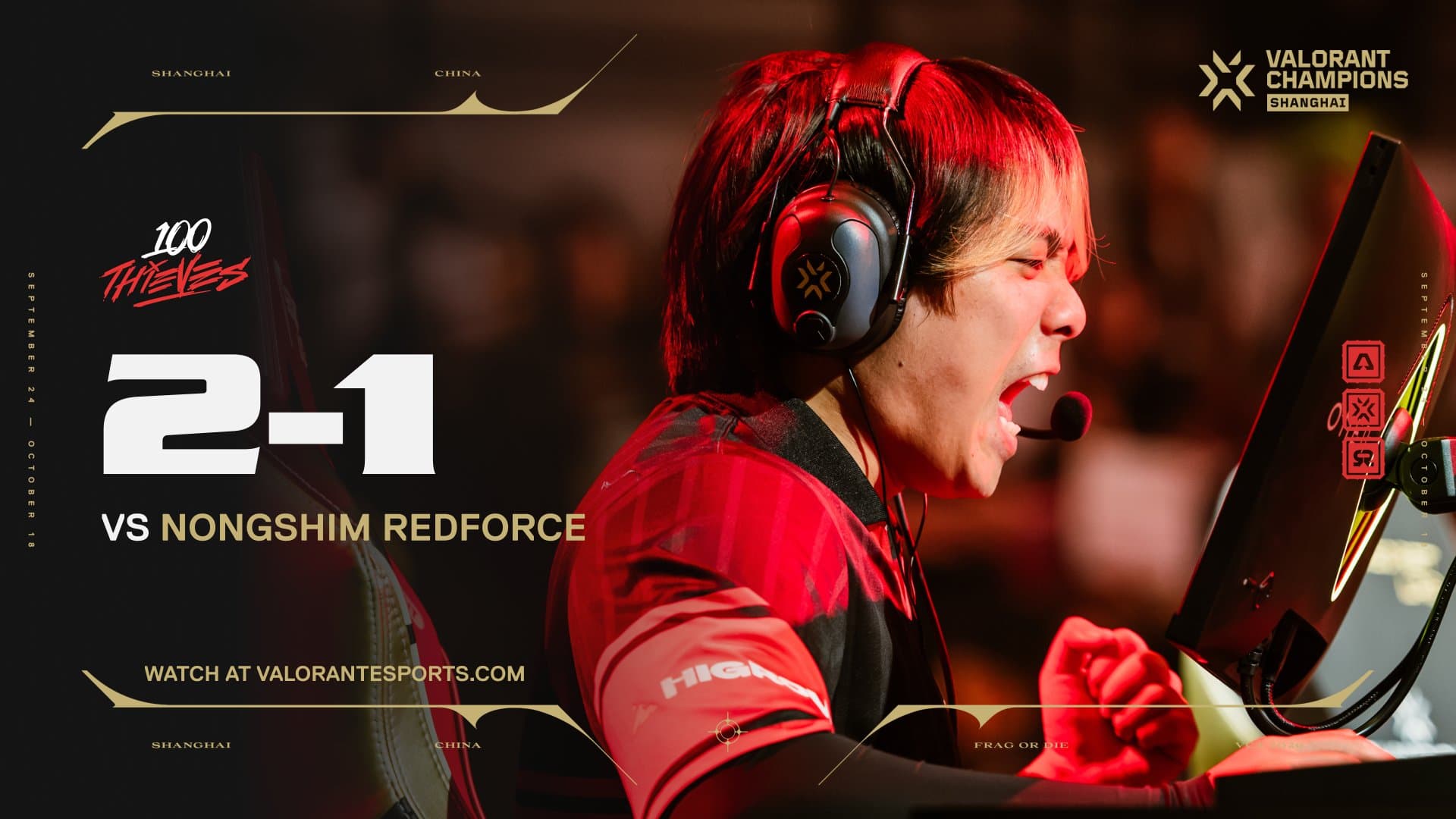 100 Thieves eliminar Nongshim RedForce para sobreviver VALORANT Champions