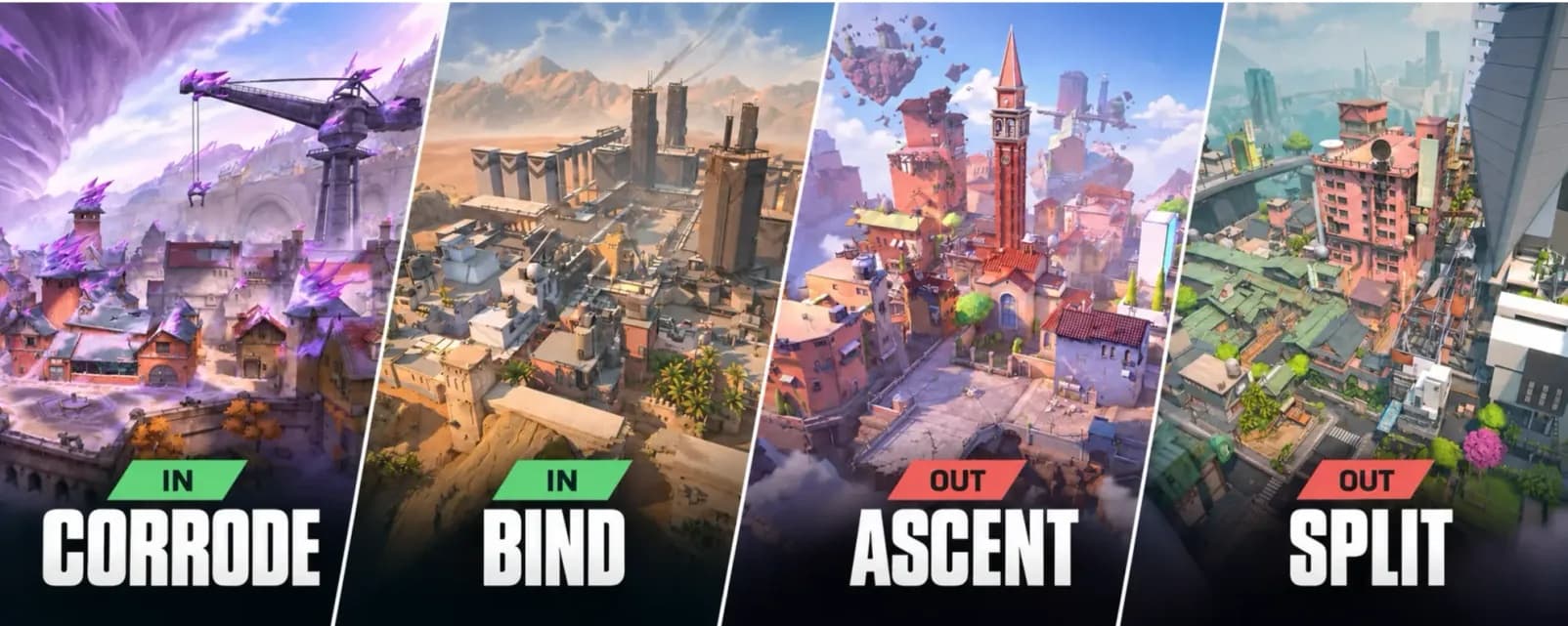Corrode and Bind reportedly set to replace Ascent and Split in VALORANT map pool